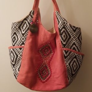 Orange and black deco bag